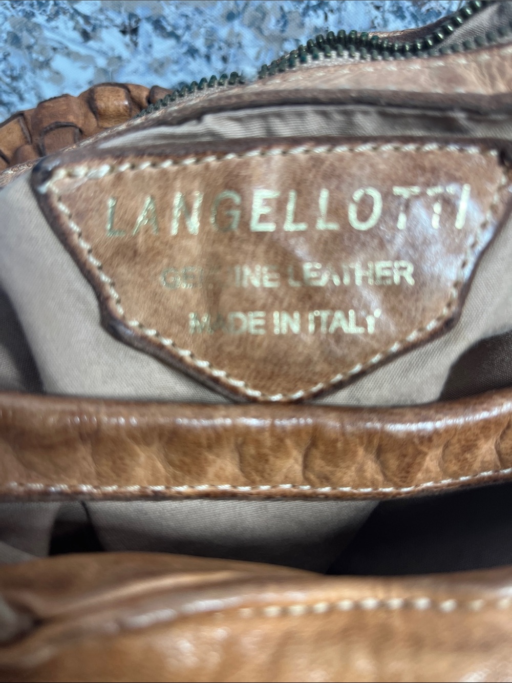 Langellotti Woven Leather Tote Bucket Bag - Picture 10 of 11